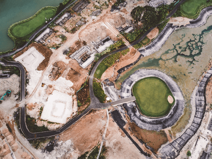 מבט עילי על שטח בנייה